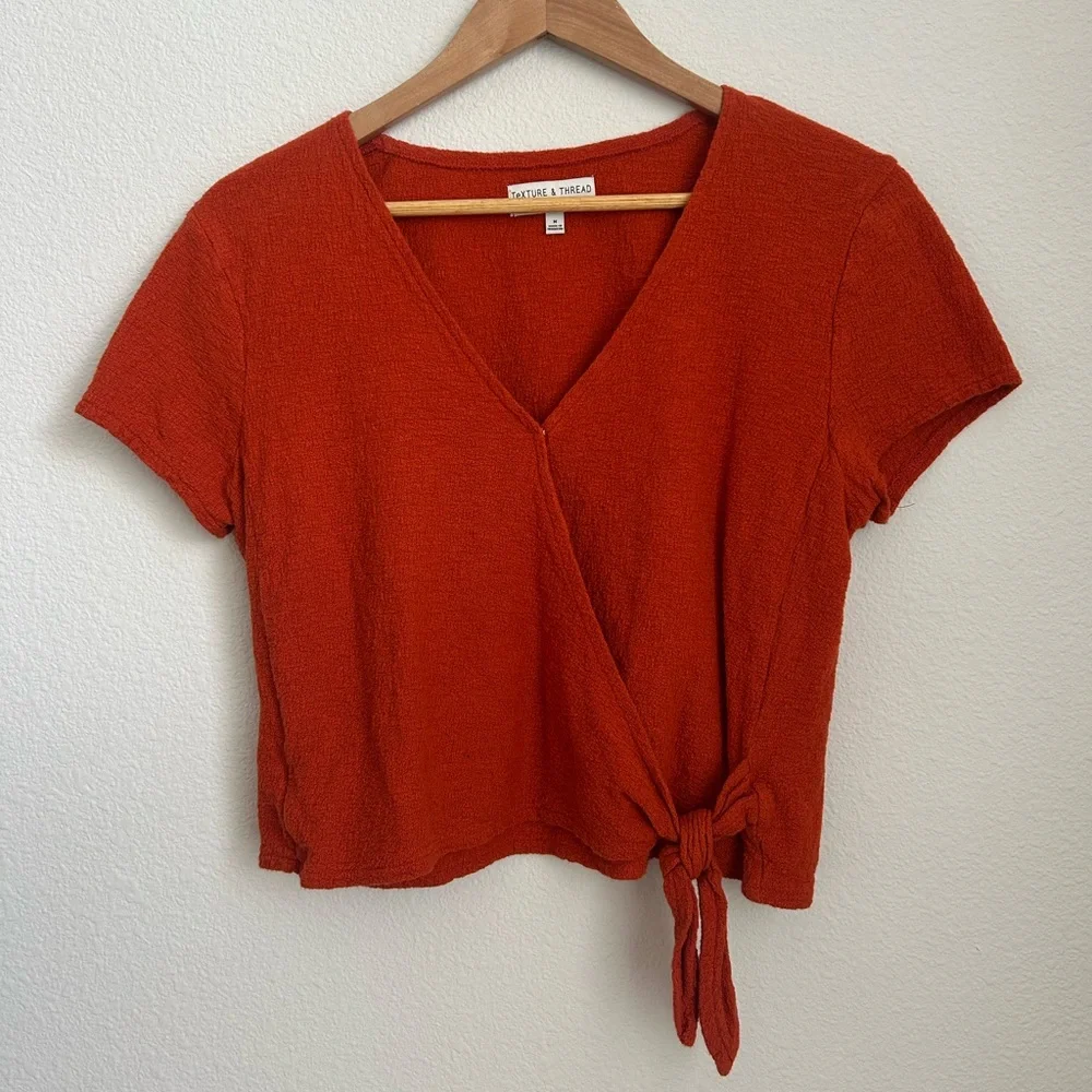 Madewell Chili Red Wrap Blouse - Medium - Picture 1 of 5